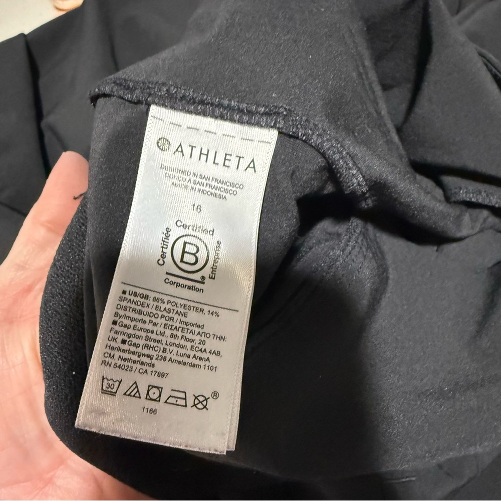 Athleta Brooklyn Heights Pleated High Rise Wide Leg Pants Black Size 16 533436 - Picture 7 of 9
